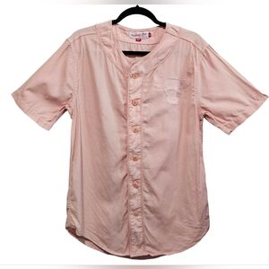 Chicago Bulls Mitchell & Ness Women Top Baseball Pink Jersey Shirt Size Medium